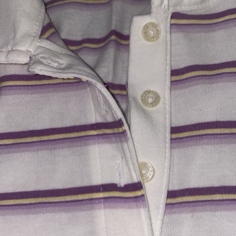 Arizona Jean Company White and Purple Striped Button Down Shirt - Picture 5 of 5